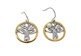 Boab Tree Pearl Earrings- Two tone rose gold / Steel / Gold