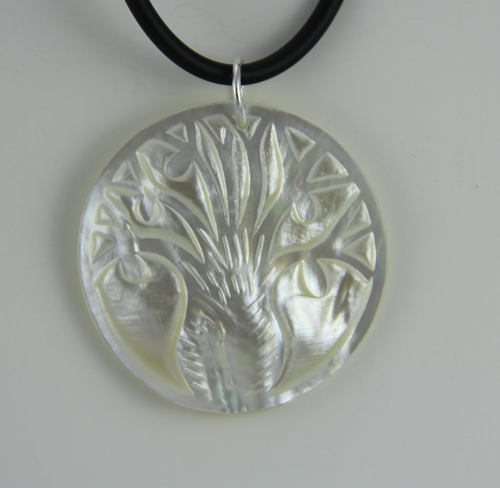 Pearl Shell Boab Round Pendant - Large