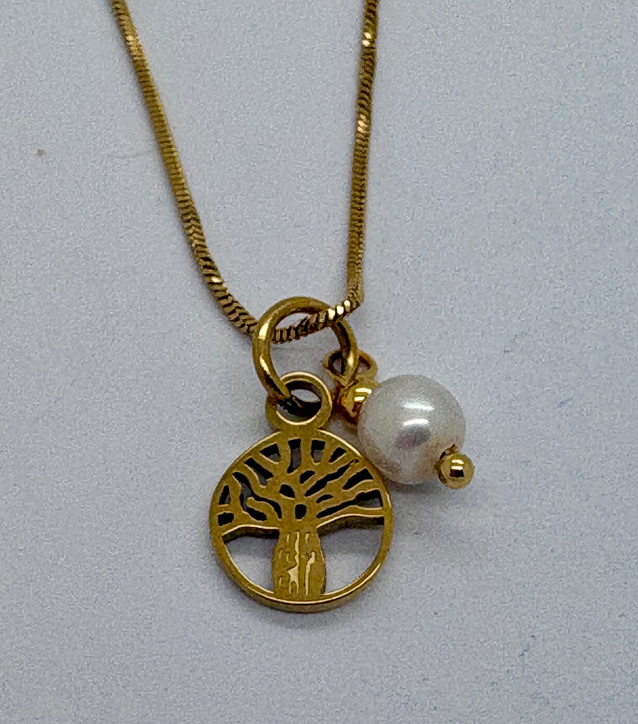 Boab Pearl Charm Pendant Steel