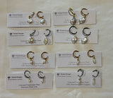 Stainless Steel clip in Huggie Pearl Earrings