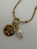 Turtle Pearl Charm Pendant Steel