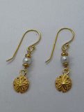 Sand Dollar Pearl Huggies / Earrings