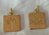 2 sided Boab Tree / Barramundi Stainless Steel Gold Pendant