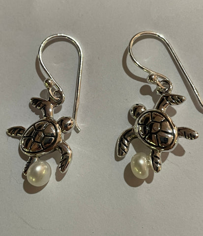 Turtle Pearl Earrings