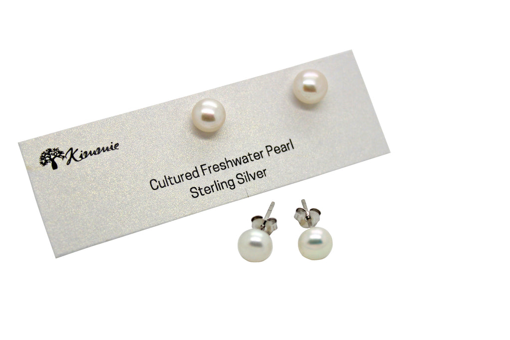 Freshwater Pearl Studs 7mm - 8mm