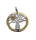 Boab Tree Silver Pearl 2 tone Gold / Silver Pendant