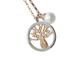 Steel  Boab Tree Pendant with Charm + Chain