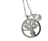 Steel  Boab Tree Pendant with Charm + Chain