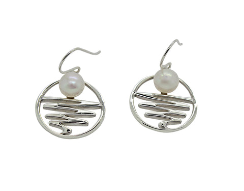 Staircase to the Moon Earrings Round