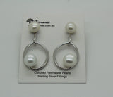 Pearl Organic Hoop Earrings