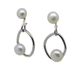 Pearl Organic Hoop Earrings