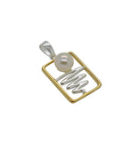 Staircase to the Moon Pendant Rectangle Gold Edging
