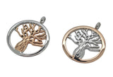 Steel Boab Tree Pendant  - Two Tone Silver / Rose Gold