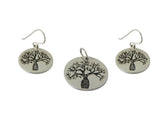 Boab Tree Etched Silver Round Tag Pendant