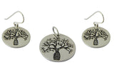 Boab Etched Silver Tag Earrings