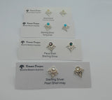 Lotus Studs, inlaid with Pearl Shell, Paua, Moonstone or Turquoise.