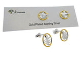 Staircase to the Moon Earrings / Studs Gold Edging